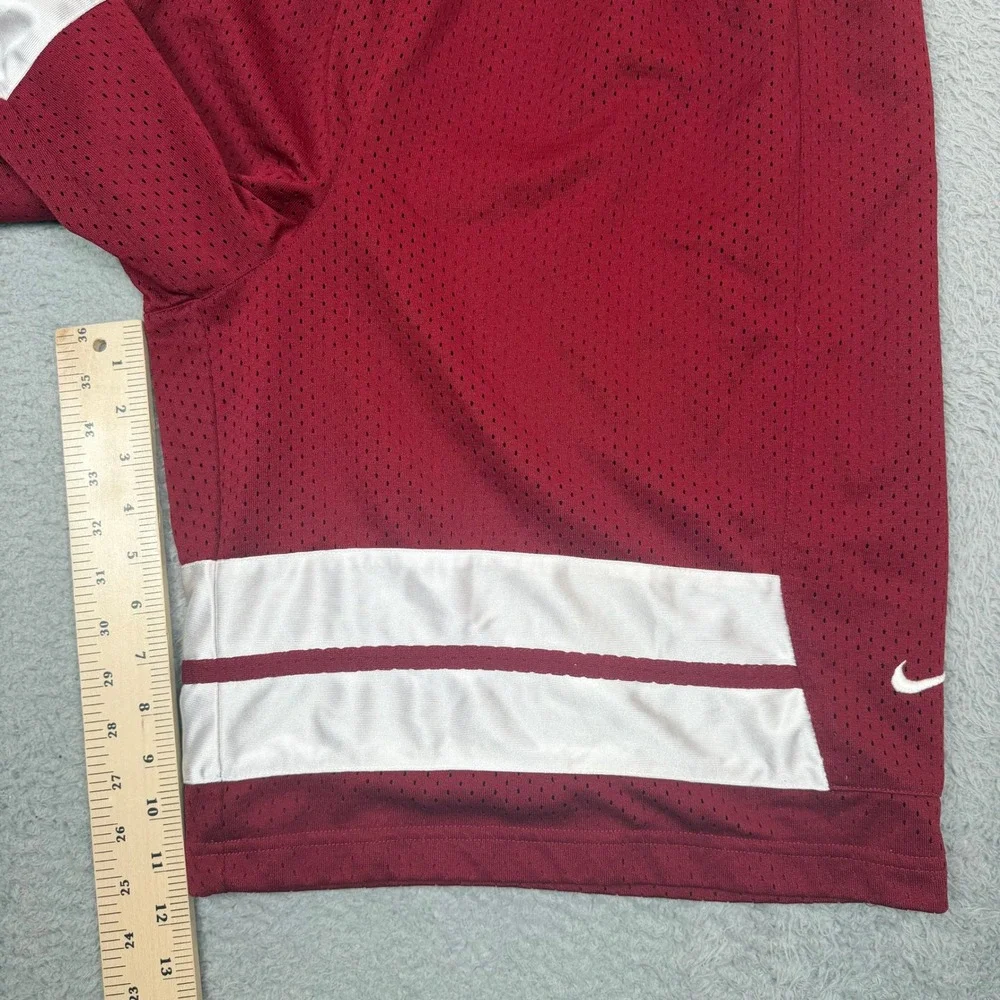 Vintage Nike Mens Basketball Shorts XXL Maroon Burgundy Mesh Striped Athletic